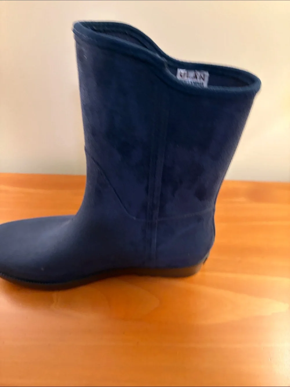 Ulan Rainy Steps Loralee Blue Women’s Faux Suede Mid-Calf Rain Boots Size 10